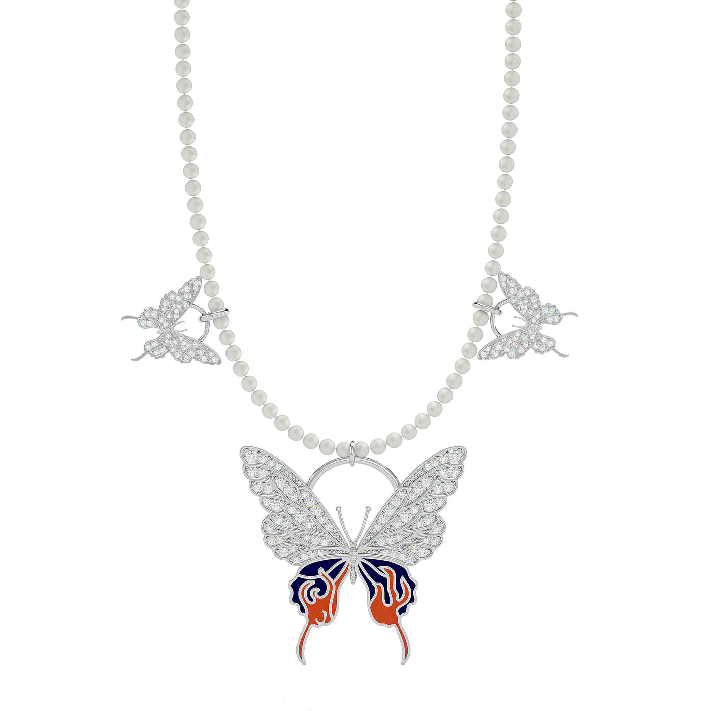 Flaming Butterfly Pearl Chain