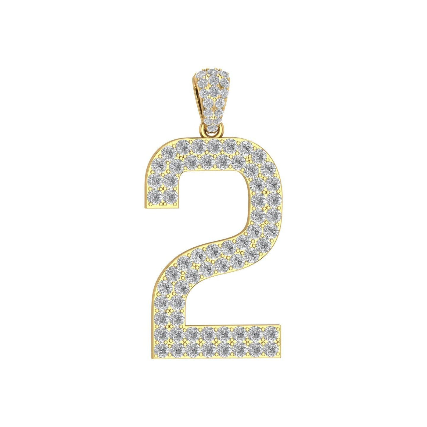 Gold Color Pendant in the Shape of 2 Made of 925 Sterling Silver Material with 20 Inch Long Silver Chain