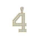 Gold Color Pendant in the Shape of 4 Made of 925 Sterling Silver Material with 20 Inch Long Silver Chain