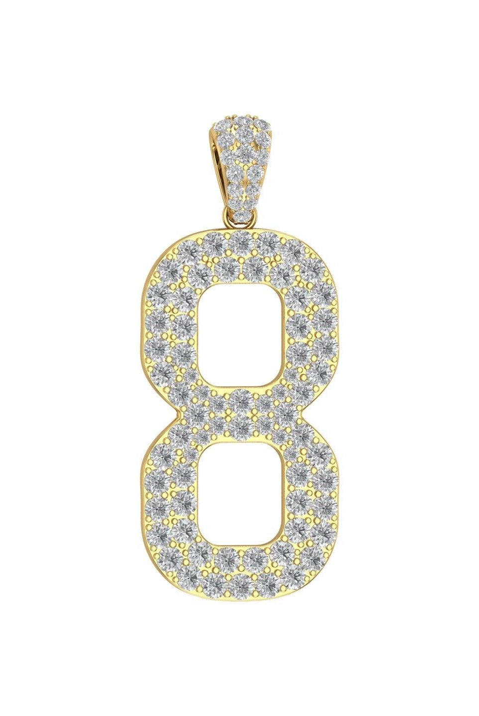 Gold Color Pendant in the Shape of 8 Made of 925 Sterling Silver Material with 20 Inch Long Silver Chain