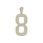 Gold Color Pendant in the Shape of 8 Made of 925 Sterling Silver Material with 20 Inch Long Silver Chain