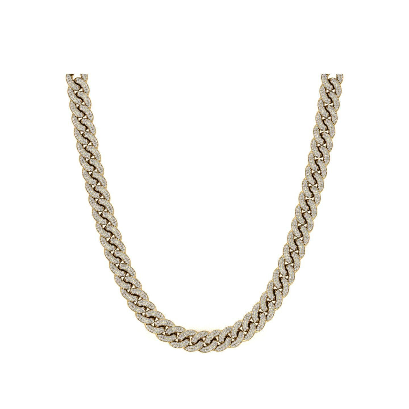 Gold Color 9mm Cuban Chain Made of 925 Sterling Silver Material
