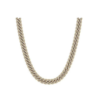 Gold Color 9mm Cuban Chain Made of 925 Sterling Silver Material